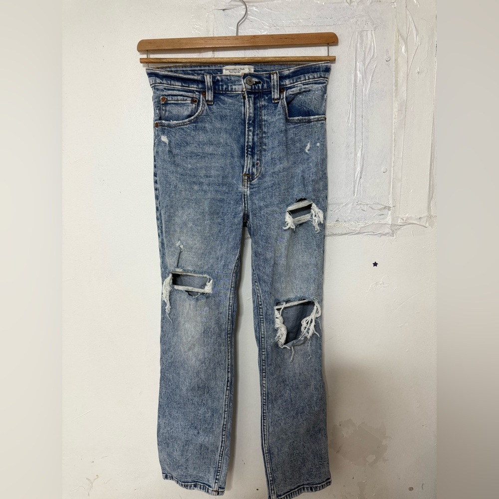 Abercrombie & Fitch Light Blue Ripped Jeans
